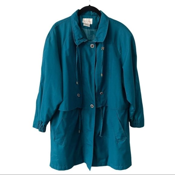 Vintage Jackets & Blazers - Vintage Teal Indigo Duster Style Light Jacket Medium